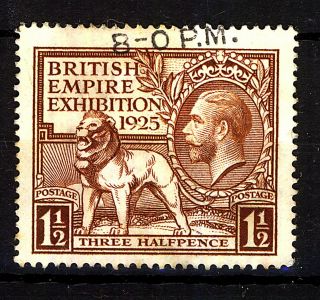 Kgv Sg433.  1925 Wembley 1 1/2d Brown Fine With Full Perfs.  And Back.