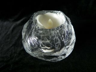 Kosta Boda Sweden Crystal Snowball Candle Holder