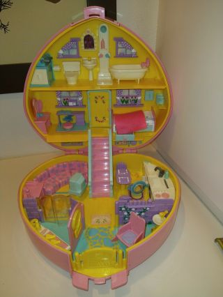 Vintage Lucy Locket Polly Pocket Doll Large Pink Carry Case House1992 Bluebird