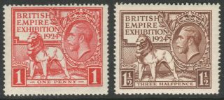 Gb,  Kgv,  1924 British Empire Exhibition,  Set Of 2,  Sg430 - 1 Umm/mnh