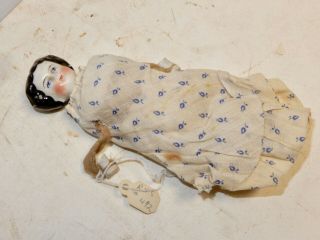 Antique 6 Inch Porcelain Head Doll Clother 1800s