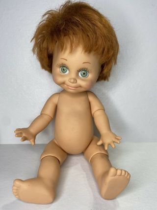 1990 Galoob 9 Baby Face Doll So Shy Sherri No Clothes Red Hair Green Eyes