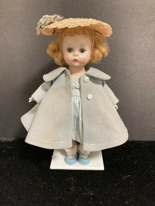 Vtg Bkw Madame Alexander - Kins Doll Blue " Matinee " Coat,  Checked Dress,  Hat