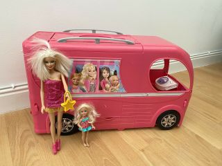 Barbie Pop - Up Camper Van Transforming Vehicle With Dolls