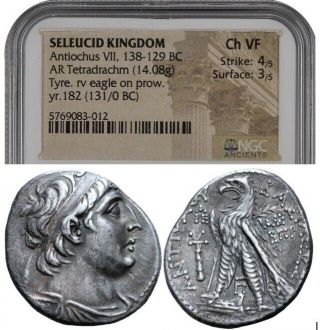 Seleucid Kingdom Antiochus Vii Antiochos Euergetes Silver Tetradrachm Ngc Ch Vf