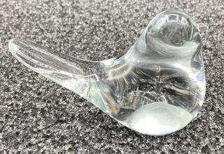 3” Crystal Clear Art Glass Bird Figurine Paperweight Hand Blown