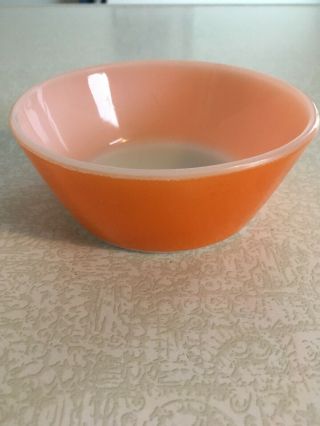 Vintage Orange Federal Glass Dessert Bowl,  5 Inch
