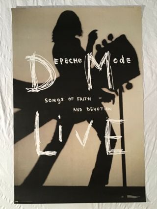 Depeche Mode 1993 Matte Promo Poster Songs Of Faith And Devotion Live