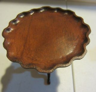 Vintage Dollhouse Miniature handmade pie crust Tilt Top Table signed 2