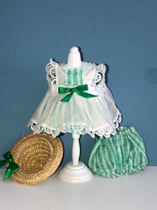 Vintage Vogue Ginny Doll Strung Tiny Miss Dress With A 1953 Skinny Tag.