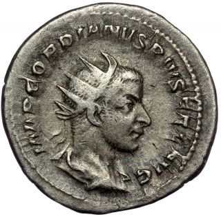 Roman Silver Coin Antoninianus Gordian Iii - Fortuna Antioch (ric 210) 3,  6g 23mm