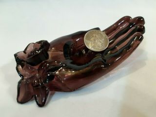 Degenhart Glass Purple Hand Pin/ring Holder Trinket Jewelry Dish