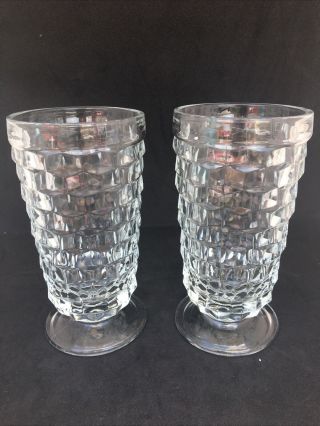 Vintage Set Of 2 Whitehall Colony Stacked Cubes Footed Tumblers 12 Oz