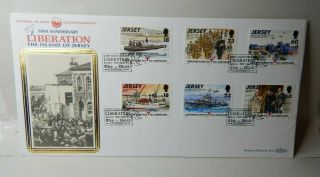 1995 50th Anniversary Liberation Of Jersey Cover Silk Insert Channel Islands