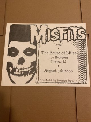 Rare Misfits Flyer Hob Chicago 2000 Fiend Club Danzig Samhain Punk Hc
