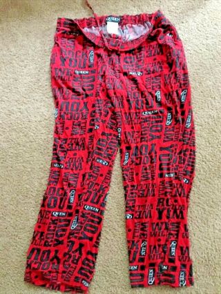 Rock Band Queen " We Will Rock You " 2006 Flannel Lounge Pants Red/black L 36 - 38