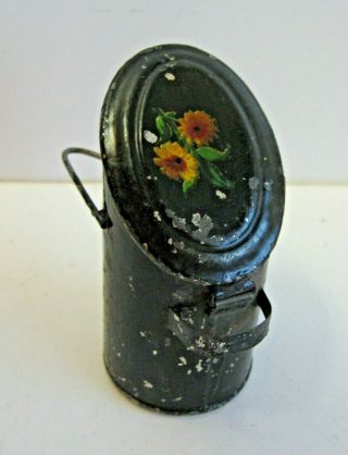 Antique German Doll House Miniature Tin Fireplace Scuttle