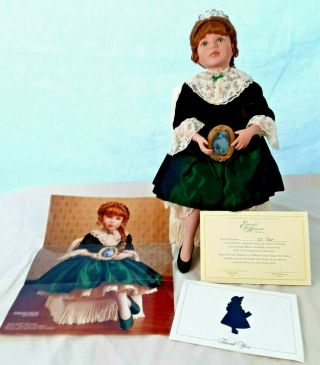 Vintage Emerald Memories Ltd Edition 17 " X14 " Seated Porcelain Doll Fringe Chair