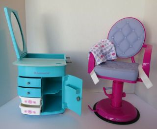 American Girl Doll Salon Chair,  Wrap Set And Styling Caddy,  Accessories