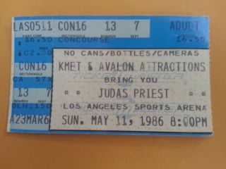1986 Judas Priest / Dokken Concert Ticket Stub - Los Angeles Sports Arena La,  Ca