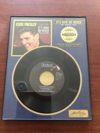 Platinum Plaques Elvis Presley It’s Now Or Never Collectors Edition 45 Single