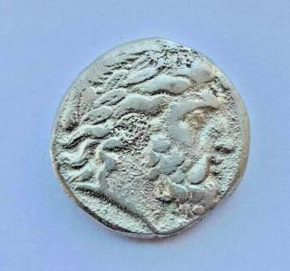 Unresearched Ancient Greek Silver Tetradrachm Coin 9,  4g