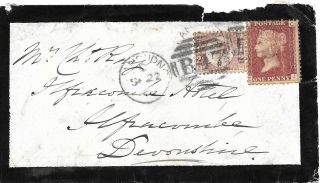 Gb 1872 1d Red Pl.  129,  1/2d Rose Pl.  ? Mourning Cover With Llandudno B47 Duplex