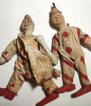 Antique Doll Schoenhut Circus Clowns 8 " Parts