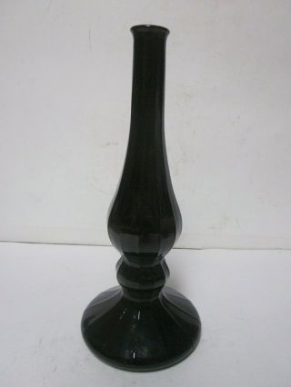 Vintage Black Amethyst Tall Art Deco Style Lamp Shaped Vase 12 " Tall