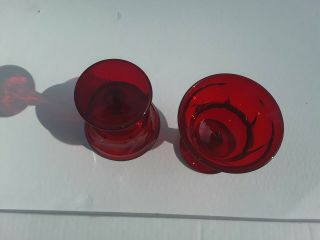 Fostoria Jamestown Ruby Red Sherbit Glasses Stemware Vintage Set Of 4