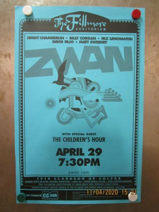 Zwan Fillmore Auditorium Denver 2003 Show Poster Billy Corgan Smashing Pumpkins