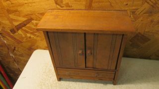 Antique Wood Doll House Kitchen Pantry Cupboard
