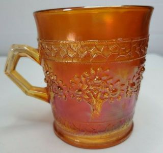 Vintage Fenton Carnival Glass Orange Tree Pattern Marigold Cup,  Mug