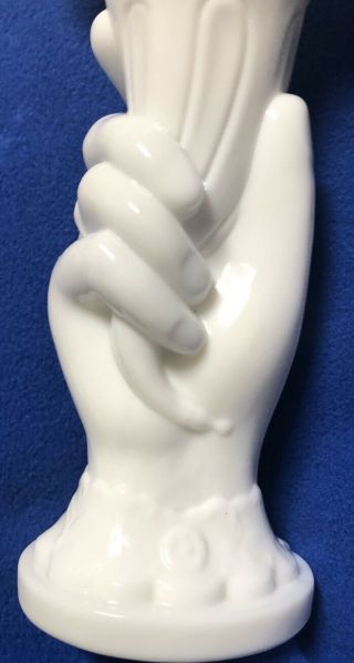 Westmoreland White Milk Glass Lady ' s Hand Vase 2