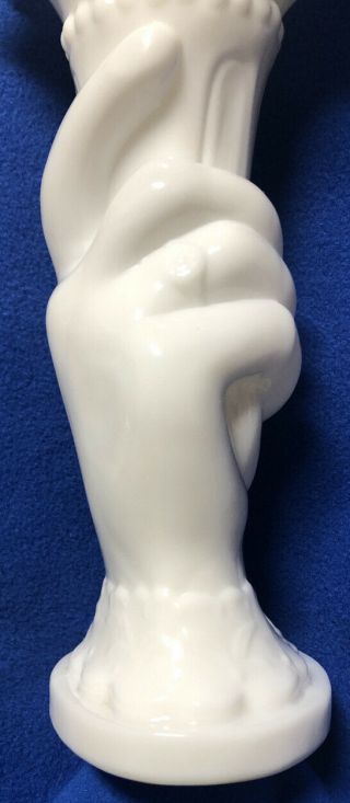 Westmoreland White Milk Glass Lady ' s Hand Vase 3