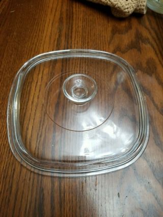 Pyrex Corning Ware Clear Glass Lid Only A - 9 - C Square Replacement 2 Qt Casserole