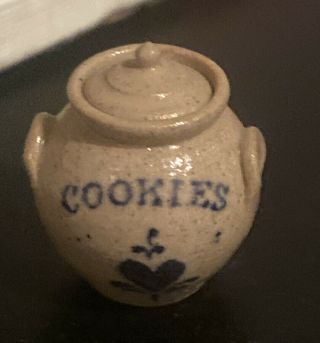 Igma Artisan Jane Graber Miniature Stoneware Floral Cookie Jar: 1:12 Scale