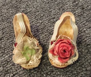 Madam Alexander Vintage Cissy Doll’s Shoes Red High Heel Pink Rose 50’s
