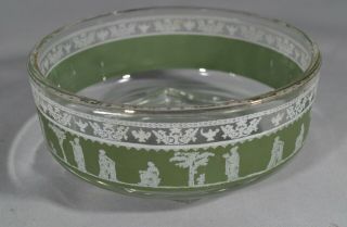 Vintage Wedgewood Green Jasperware Jeanette 9 inch Serving Bowl 3