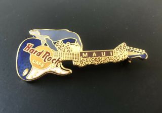 Hard Rock Cafe Pin Maui Hawaii Blue Whale Fender Blue Guitar