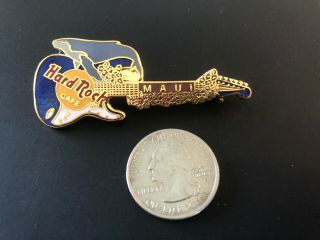 Hard Rock Cafe pin Maui Hawaii Blue Whale Fender Blue Guitar 3
