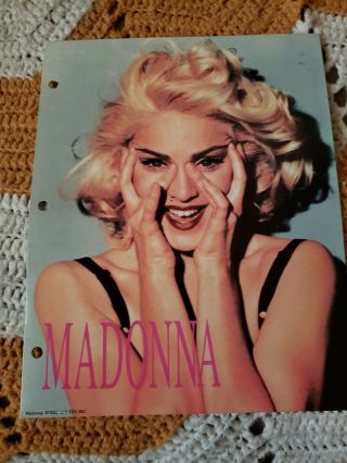 Vintage 1992 Madonna Winterland Rock Express School Folder Truth Or Dare Boy Toy