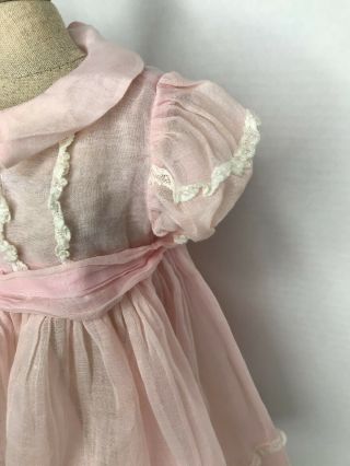 Vintage Madame Alexander Pink Organdy Doll Dress Tagged 3