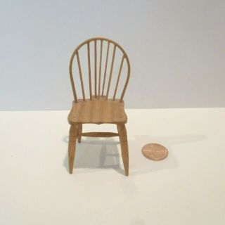 Dollhouse Miniature Hand Crafted Side Chair Light Wood