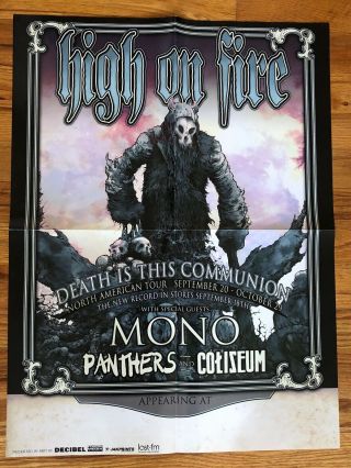 High On Fire / Mono / Panthers / Coliseum Tour Poster 2007 Metal Punk