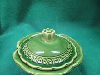 Rare - Vintage Mccoy Olive Green Candy Dish With Lid 2319/b4