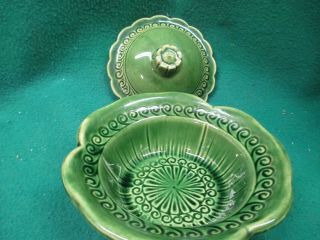 Rare - Vintage McCoy Olive Green Candy Dish with Lid 2319/B4 2