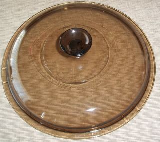 Oem Pyrex Corning Visions Ware Amber Glass Lid 13 V 12 C Round Replacement 10 "