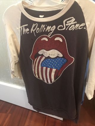 Vintage Rolling Stones 1981 North American Tour Concert Tee T Small Distressed