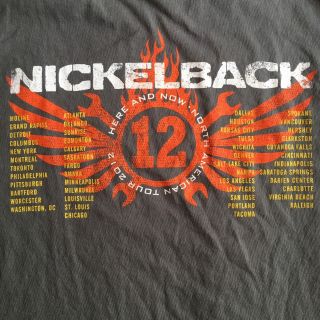 Nickelback T - Shirt 2012 Here And Now Rock Concert Tour Gray Men’s Xl